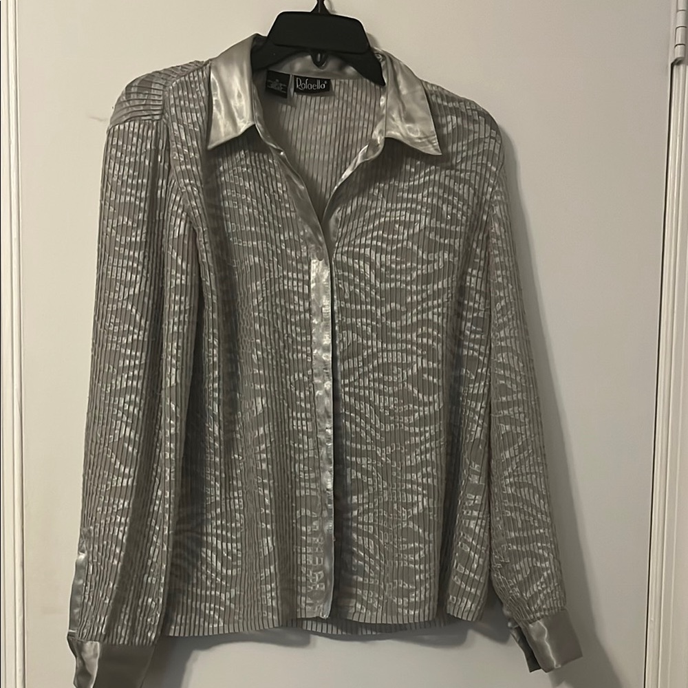Rafaella Shimmering Silver Blouse